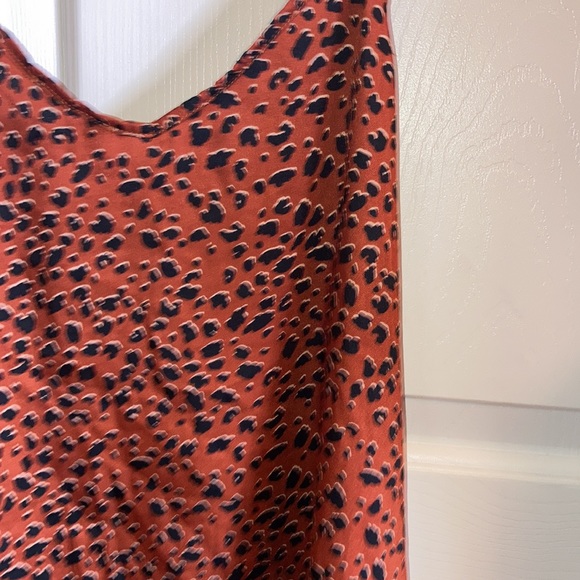 Tan top Entro size large brown leopard print adjustable straps - Picture 3 of 5